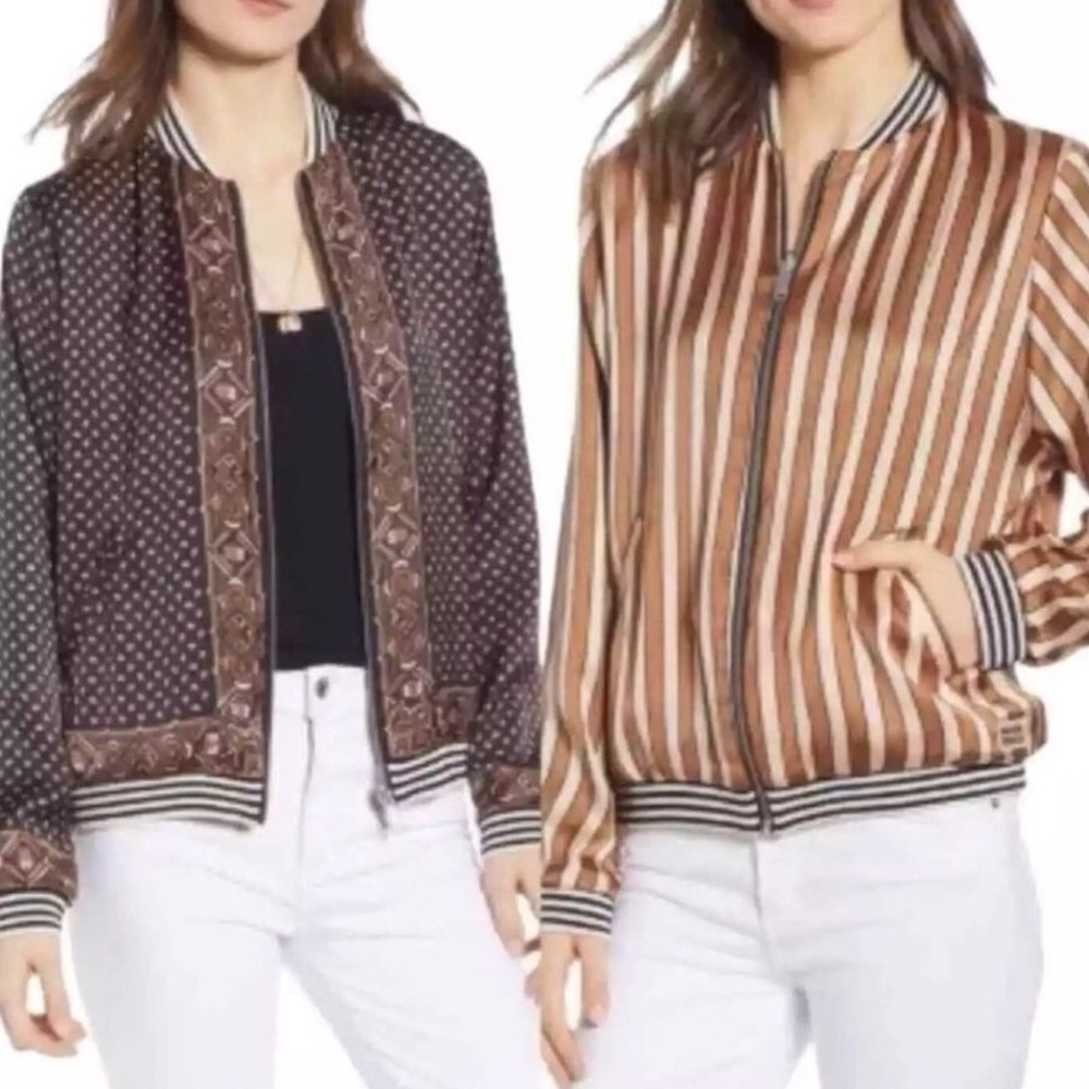 Scotch & Soda Black and Brown Bomber Jackets
